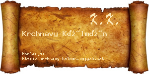 Krchnavy Kálmán névjegykártya