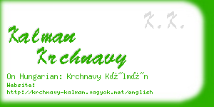 kalman krchnavy business card